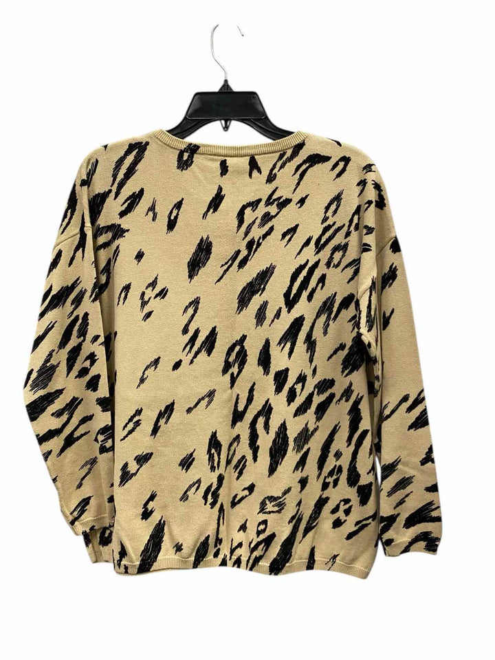 Marla Wynne Size L Tan Black Sweater