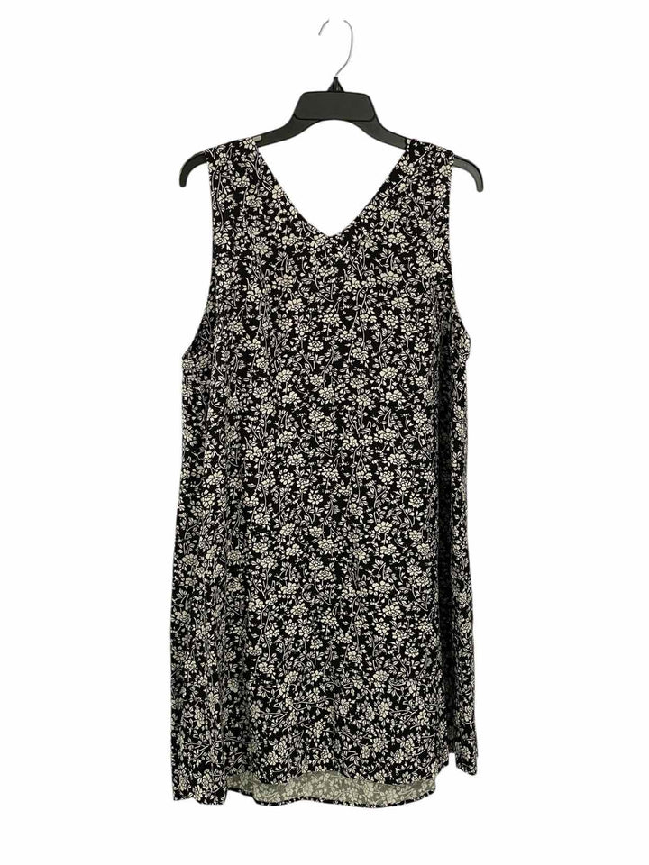 Loft Size XL White Black Floral Dress