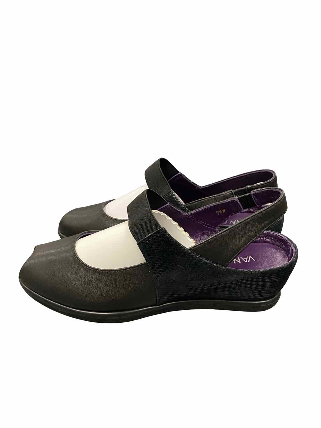 Vaneli Shoe Size 9.5 Black Purple Flats