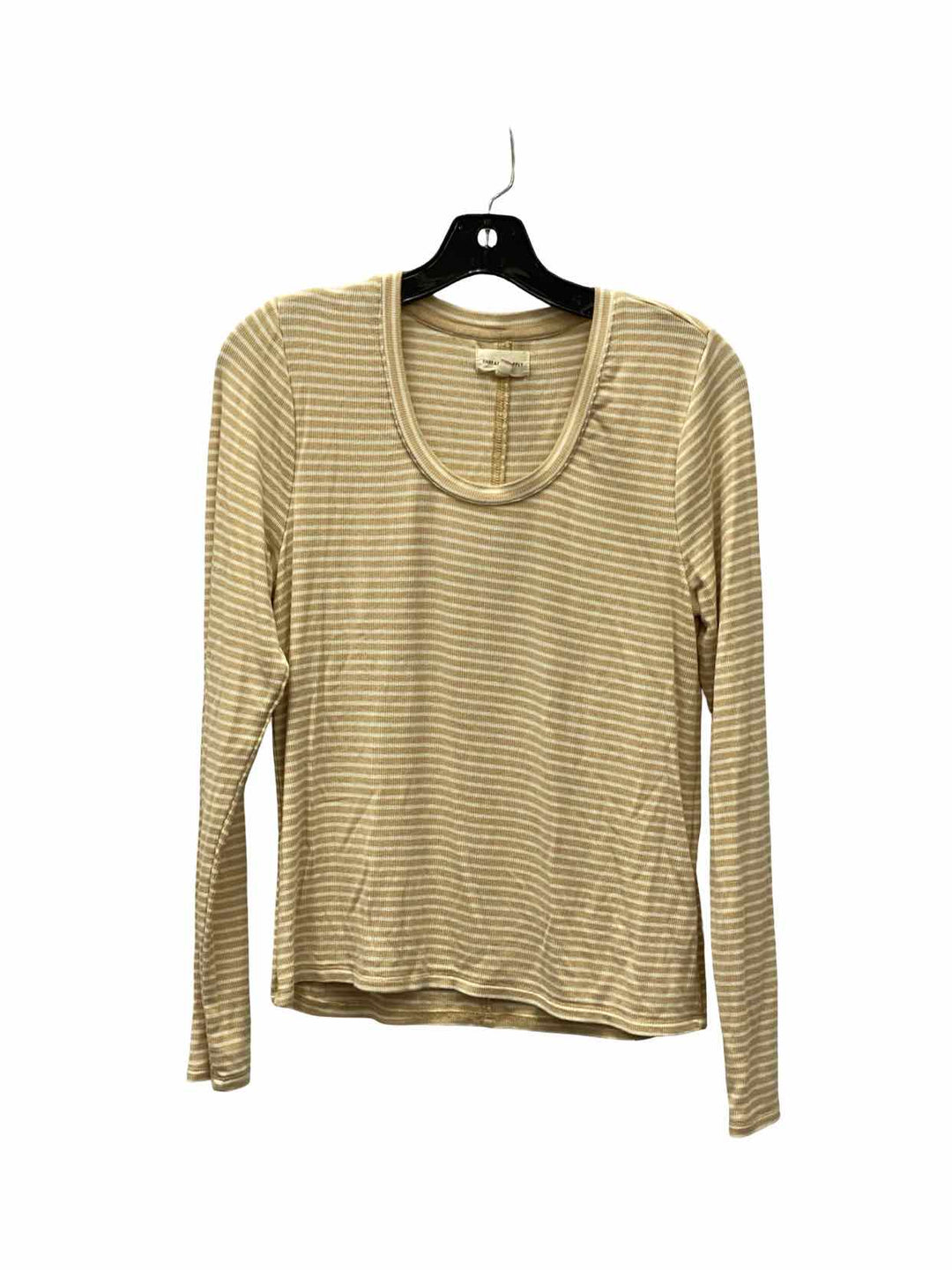 Thread and Supply Size S Brown White Striped Long Sleeve Shirts