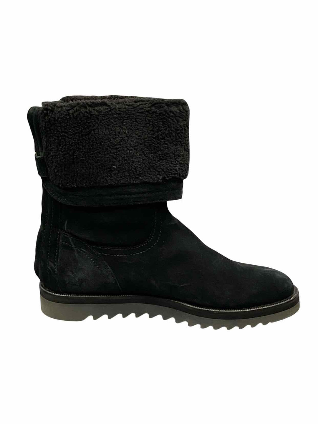 Aquatalia Shoe Size 7 Black Suede Paloma Cuff Boots(Ankle)