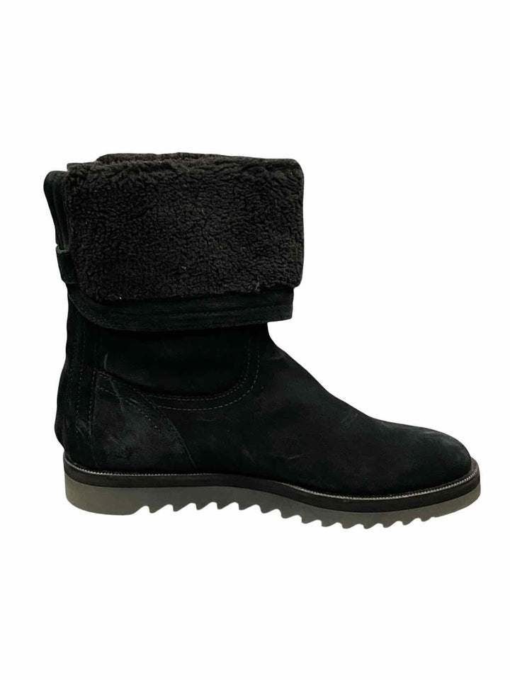 Aquatalia Shoe Size 7 Black Suede Paloma Cuff Boots(Ankle)
