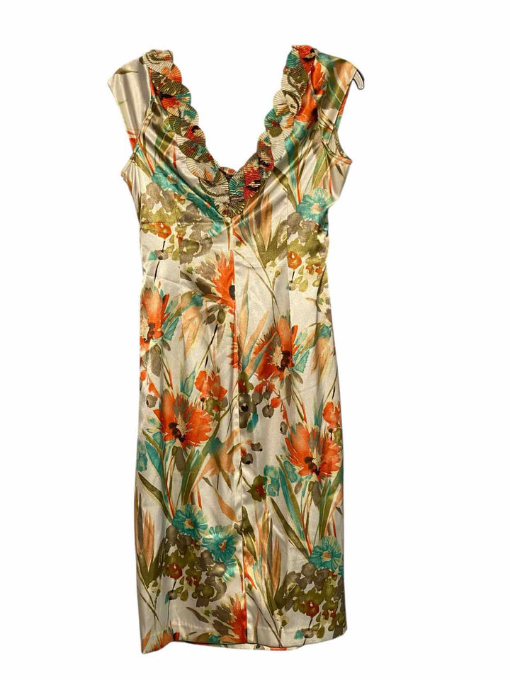 Maggy London Size 10 White Multi Dress