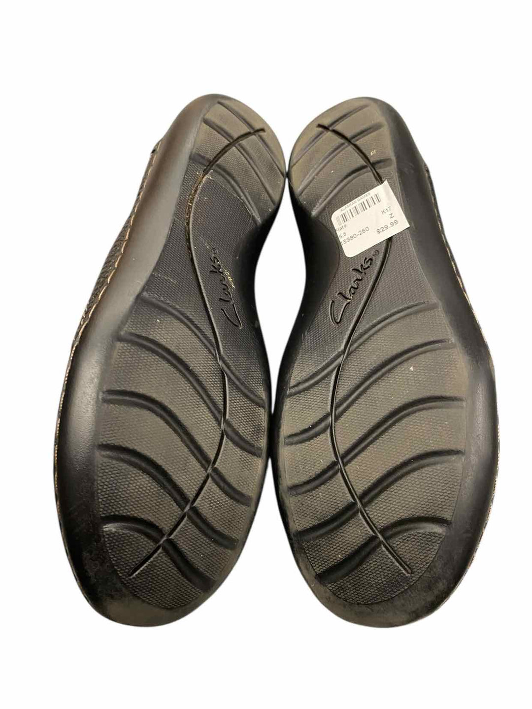 Clarks Shoe Size 6.5 Black Leather Flats