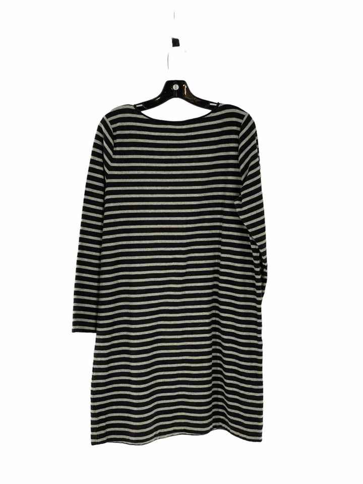 J Jill Size L Gray Black Stripe Dress