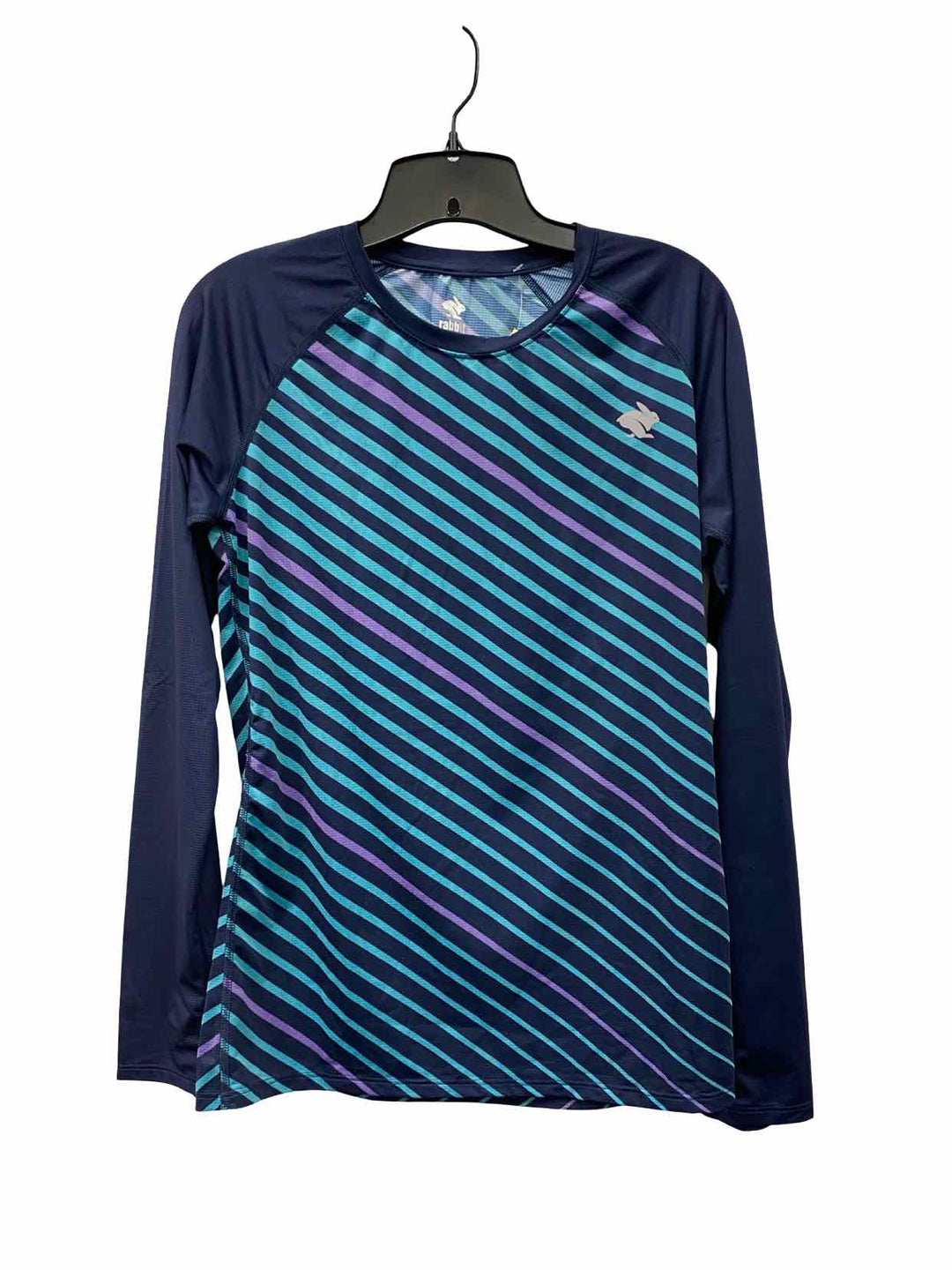 Rabbit Size MD Blue Purple Striped Long Sleeve Shirts