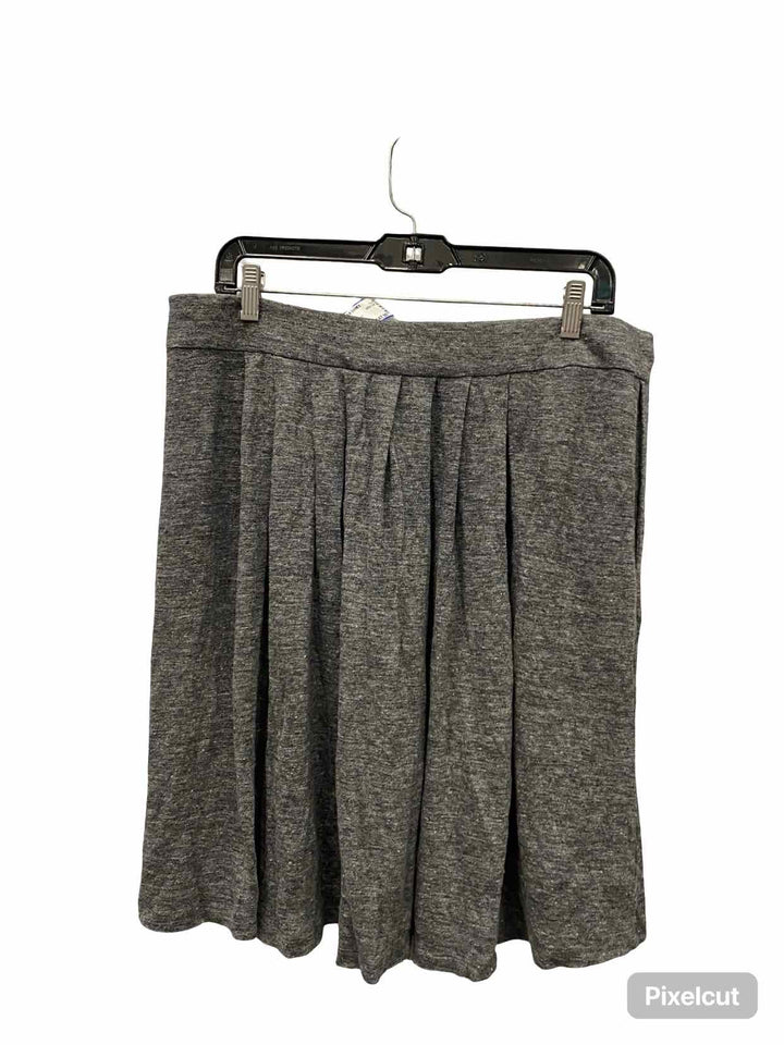 Eileen Fisher Size M Gray Pleated 100% Linen Skirt