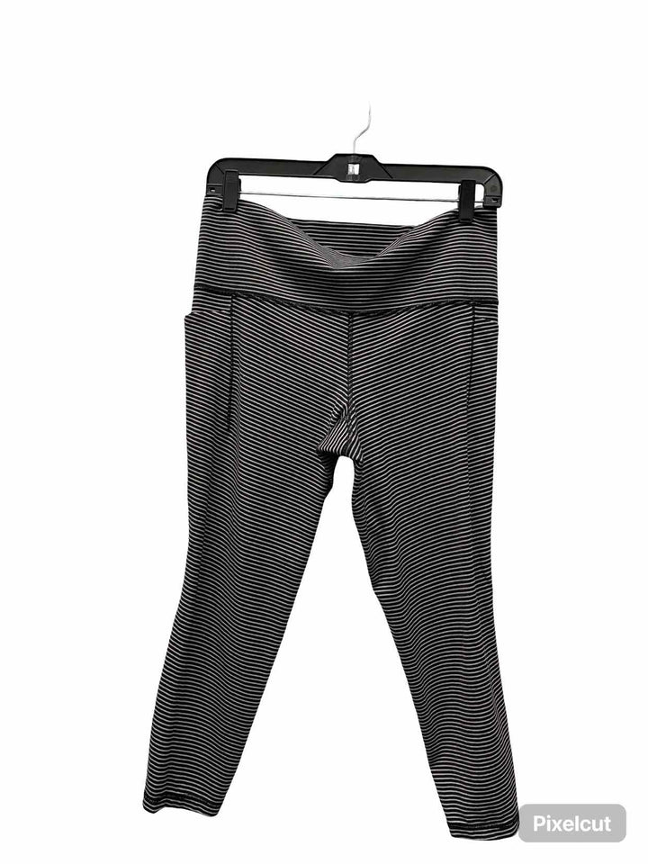 Athleta Size L Black Stripe Athletic Pants