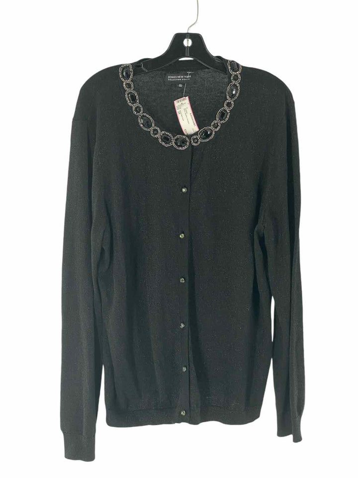 Jones New York Size 2X Black Beaded Sweater