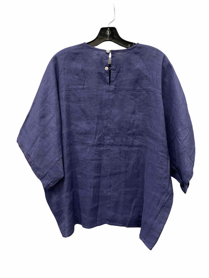 Unknown Brand Size M Blue Hemp Blend Short Sleeve Shirts