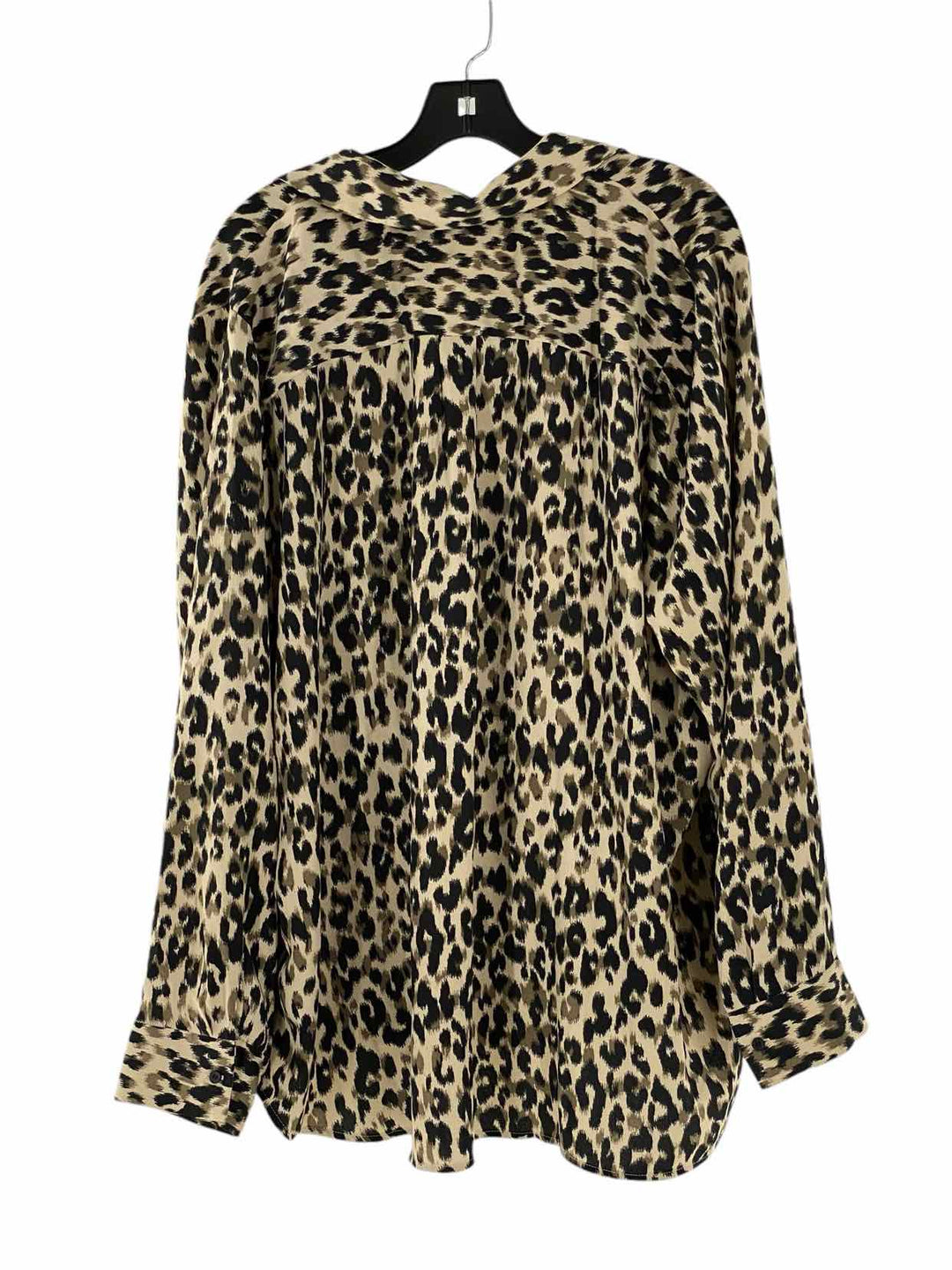 Halogen Size 3X Beige Black Cheetah Long Sleeve Shirts