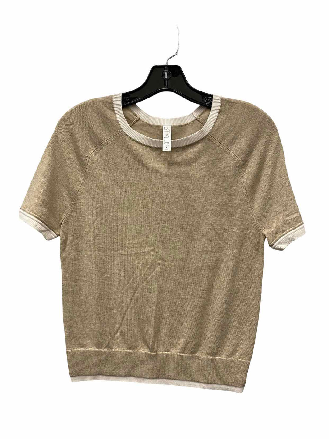 Stylus Size S Beige Knit Short Sleeve Shirts