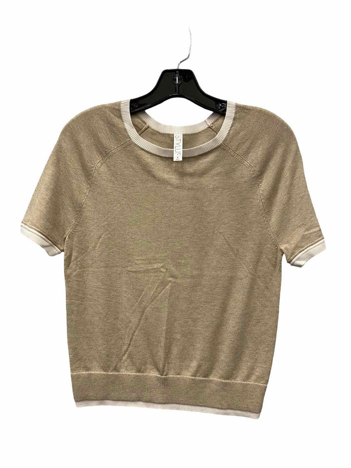 Stylus Size S Beige Knit Short Sleeve Shirts