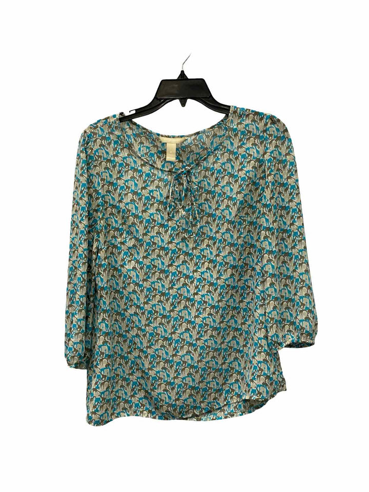 Banana Republic Size M Blue Gray Print Long Sleeve Shirts