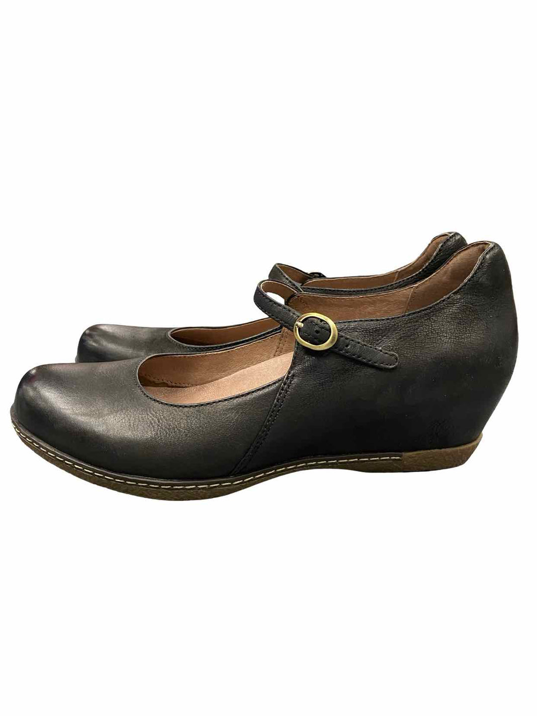 Dansko Shoe Size 39 Black Leather Loralie Wedge Maryjane Loafers