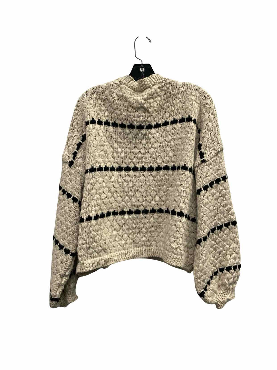 Unknown Brand Size L Beige Black Stripe Sweater