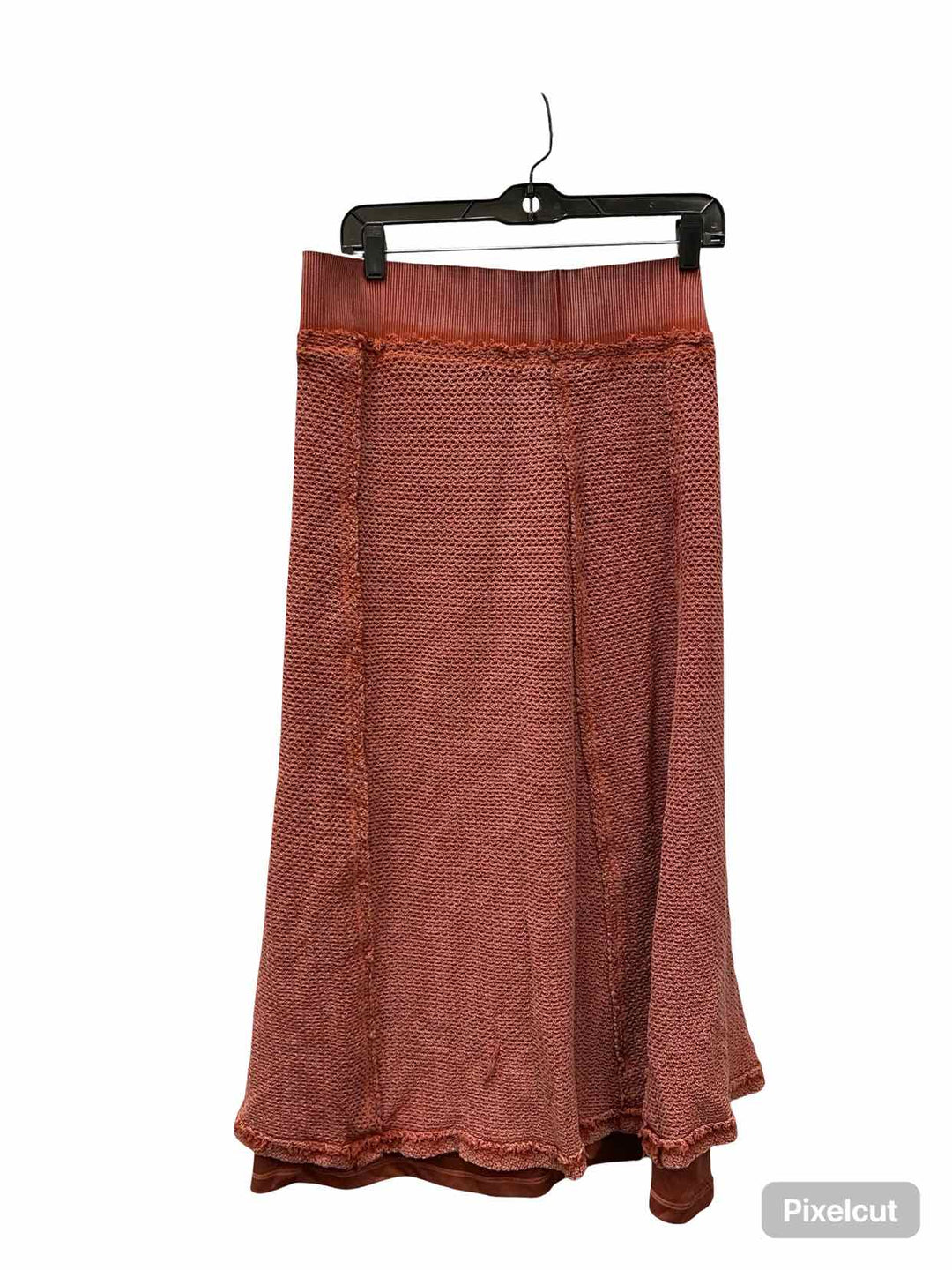 Free People Size M Orange Print 100% cotton denim Skirt