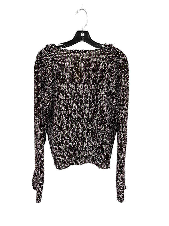 Zara Basic Size XL Black Pink Print Long Sleeve Shirts