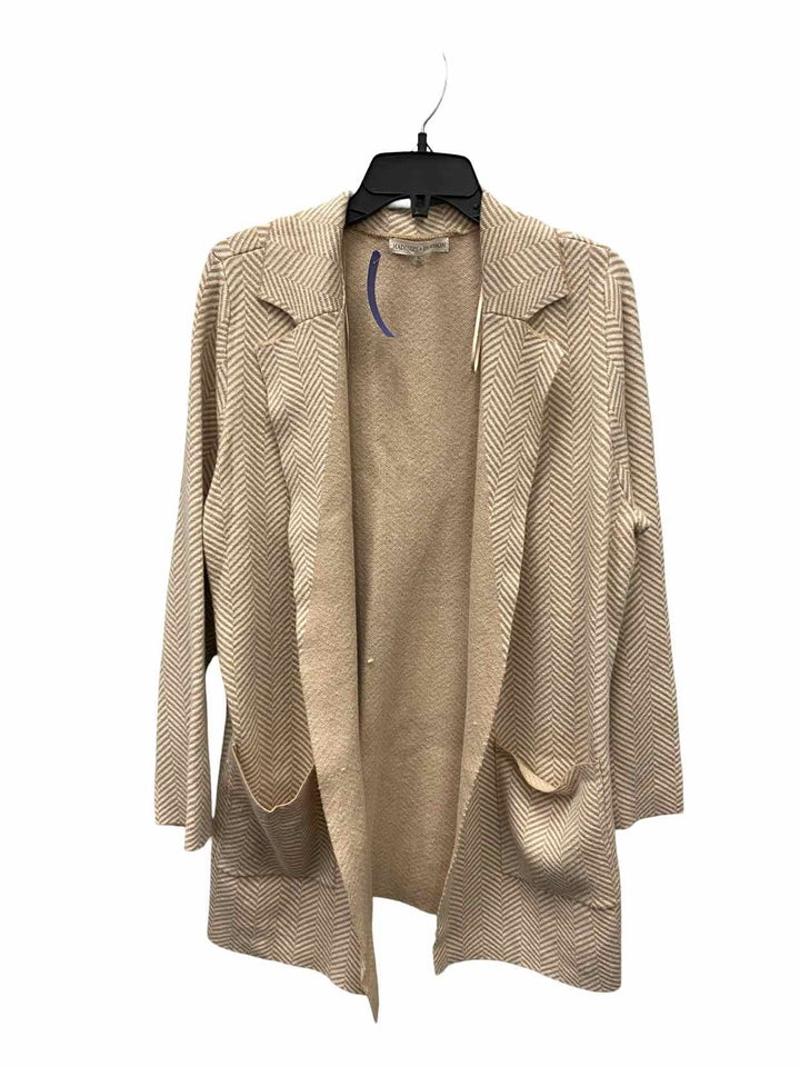 MAdison + Hudson Size XL Beige White Stripes Sweater