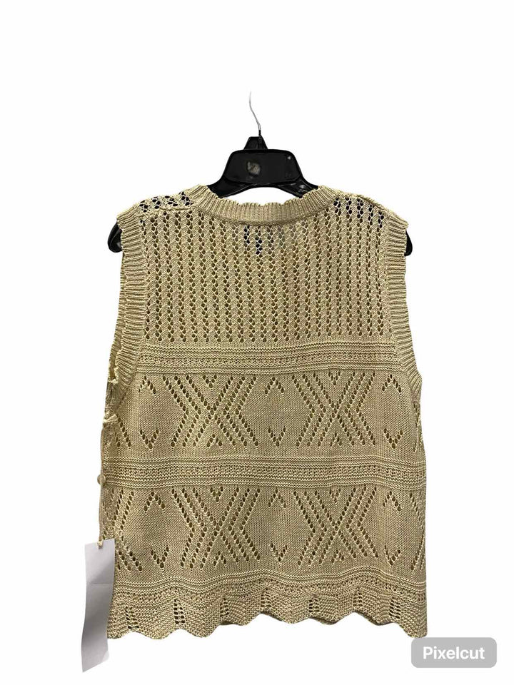 Lumiere Size M Tan Knit Vest