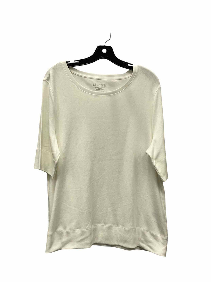 Chico's Size XL White Short Sleeve Shirts