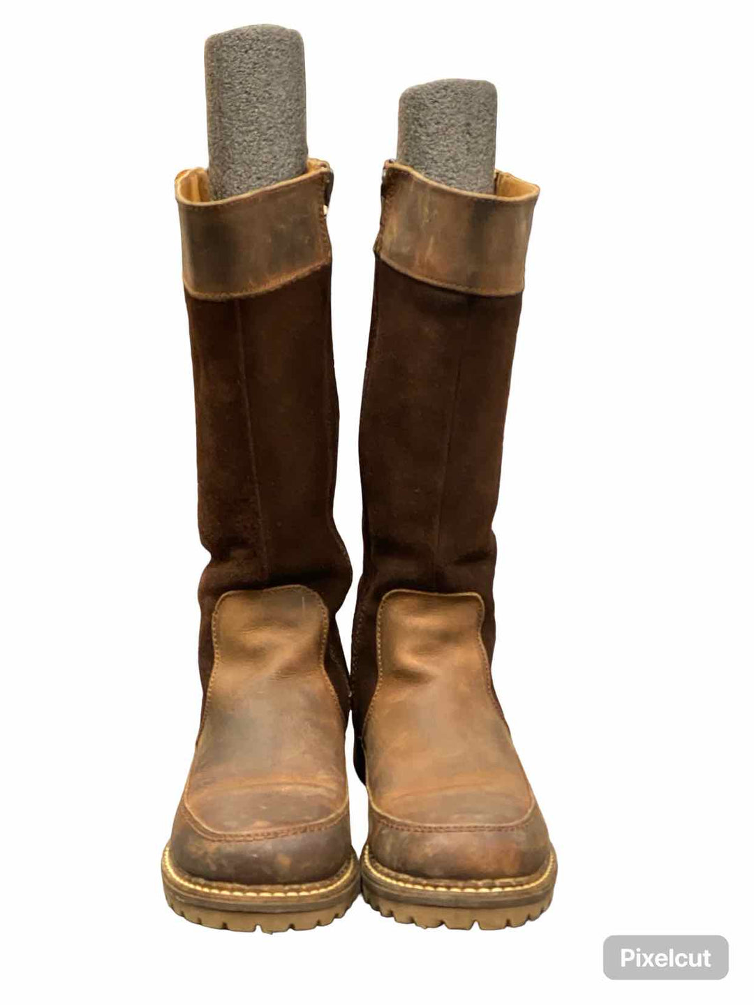 Bos and Co Shoe Size 37 Brown Suede/Leather Norman Wideshaft Boots(knee)