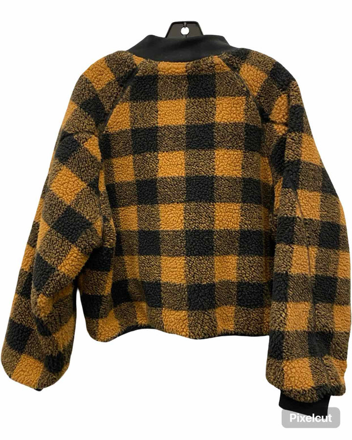 BlankNYC Size L Orange Black Checkered Coat(short)