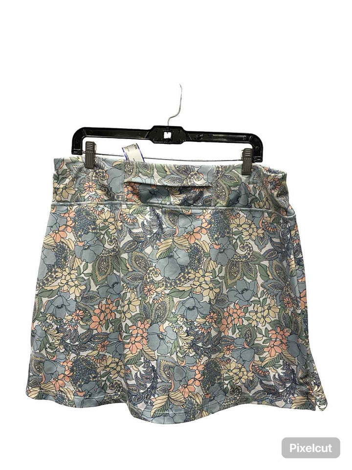 Tahari Size XL Blue Floral Skirt