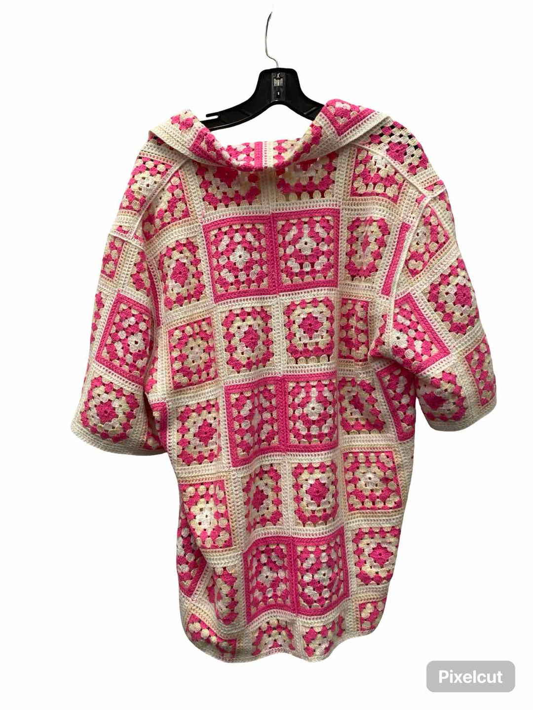 Pol Size 1X Pink White Print Knit Short Sleeve Shirts