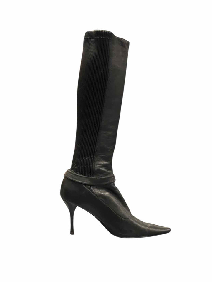 Calvin Klein Shoe Size 8.5 Black Leather Boots(knee)