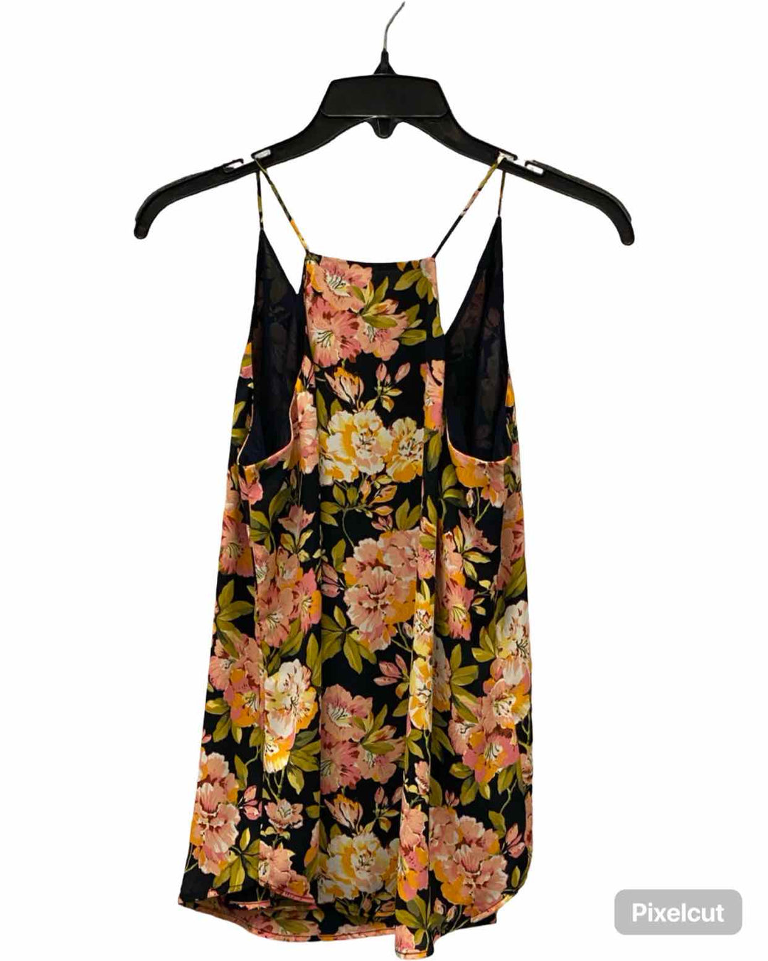 Loft Size XS Navy Pink & Green Floral Tank Top