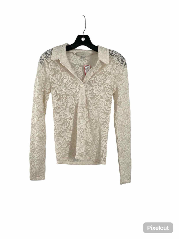 Loft Size S Cream Lace Long Sleeve Shirts