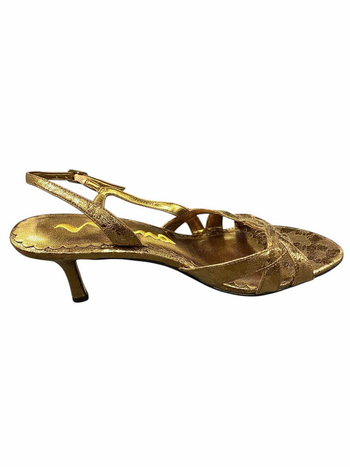 Nina Shoe Size 8 Bronze Leather sole Heels