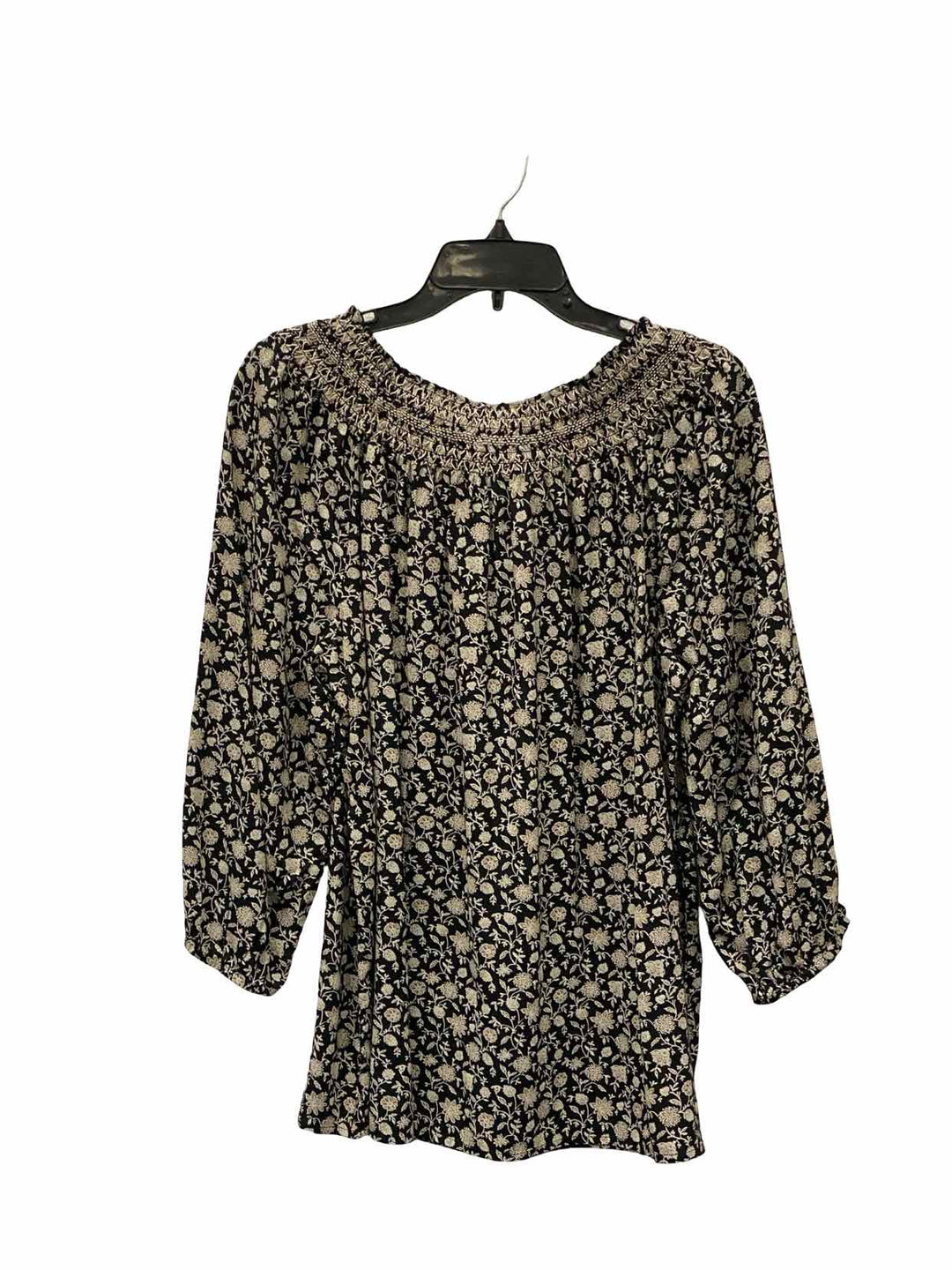 J Jill Size XL Black Brown Floral Long Sleeve Shirts
