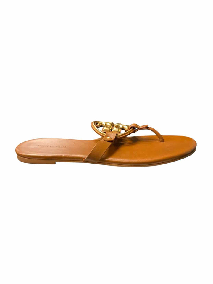 Tory Burch Shoe Size 9 Brown Leather Miller Thong Sandals