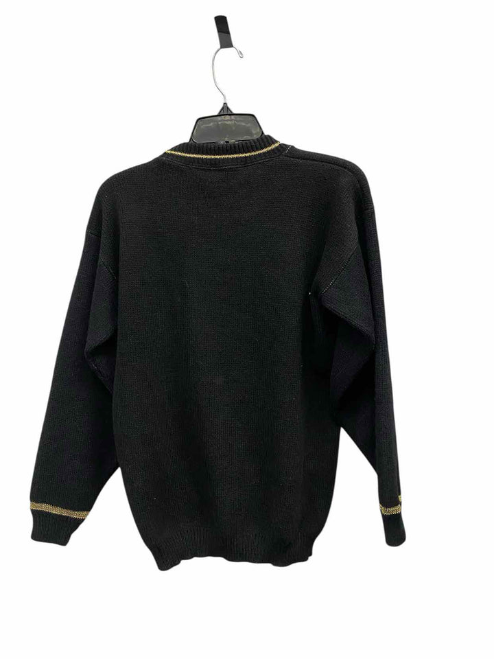 Kate Collins Size M Black Gold Roses Sweater