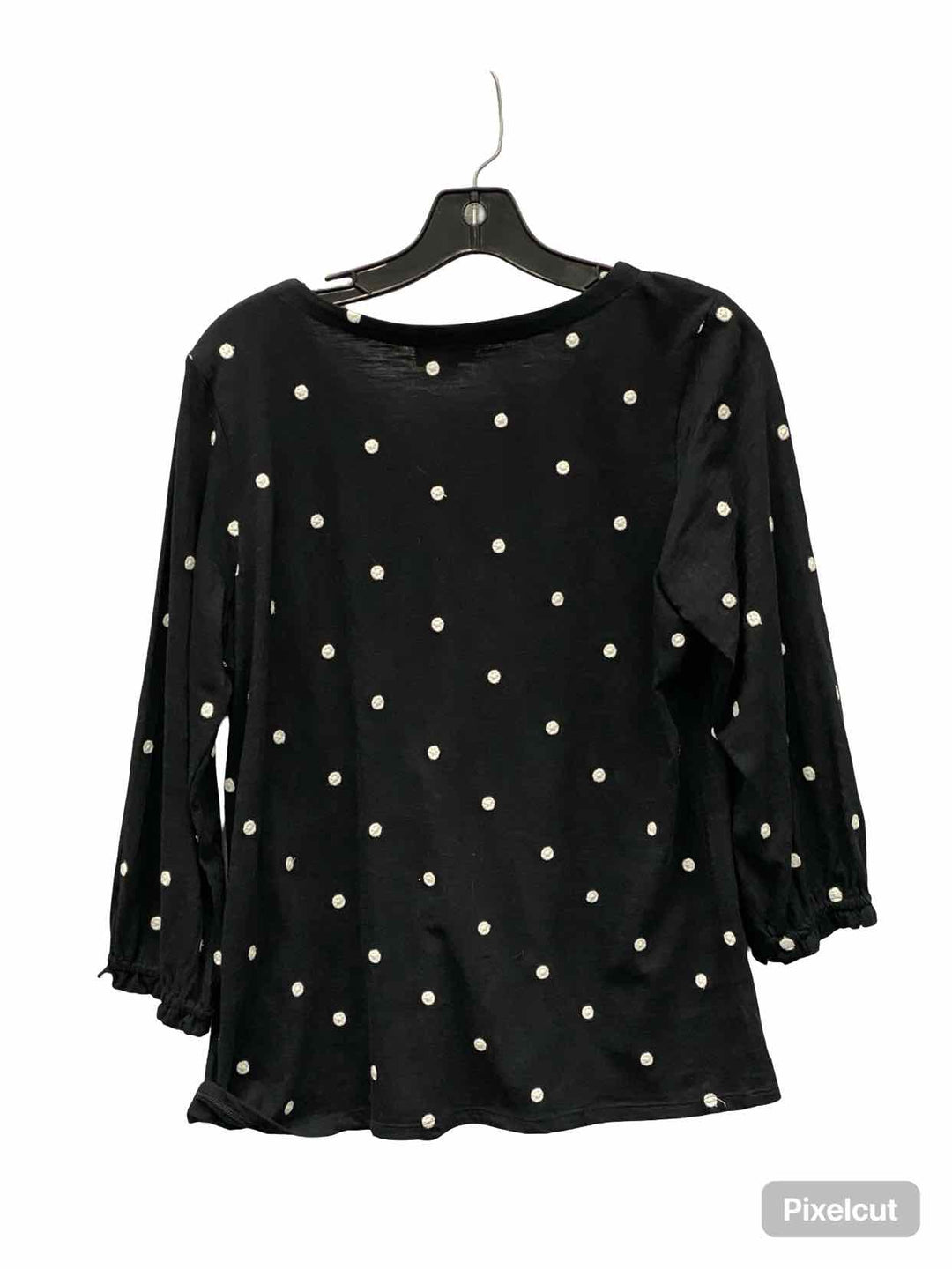 J Jill Size S Black White Polka Dot 100% cotton Long Sleeve Shirts
