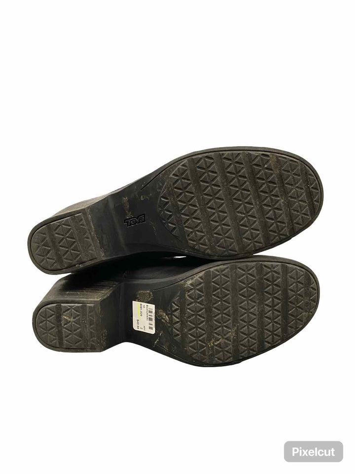 Teva Shoe Size 10 Black Leather Anya Lace Up Boots(Ankle)