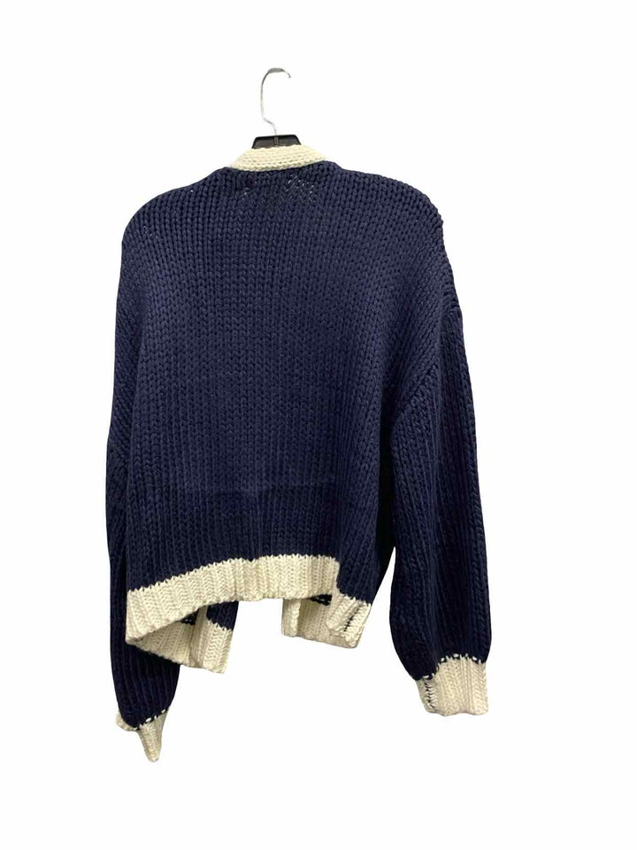 Edikted Size M/L Navy Blue White Sweater