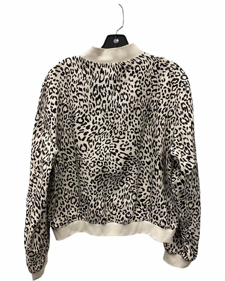 Sanctuary Size L Cream Brown Animal Print Jacket