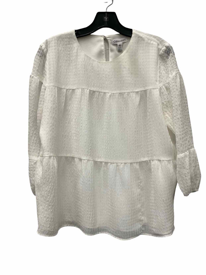 Calvin Klein Size M White Long Sleeve Shirts
