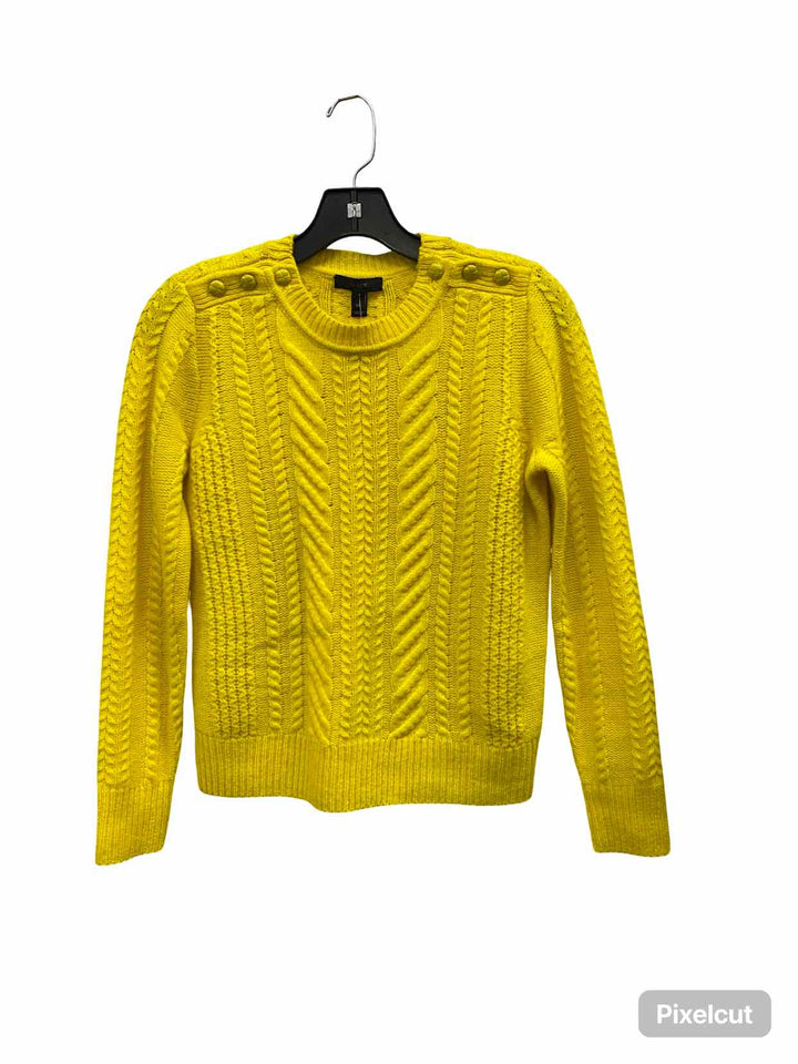 J Crew Size XS Yellow 100% Wool Sweater