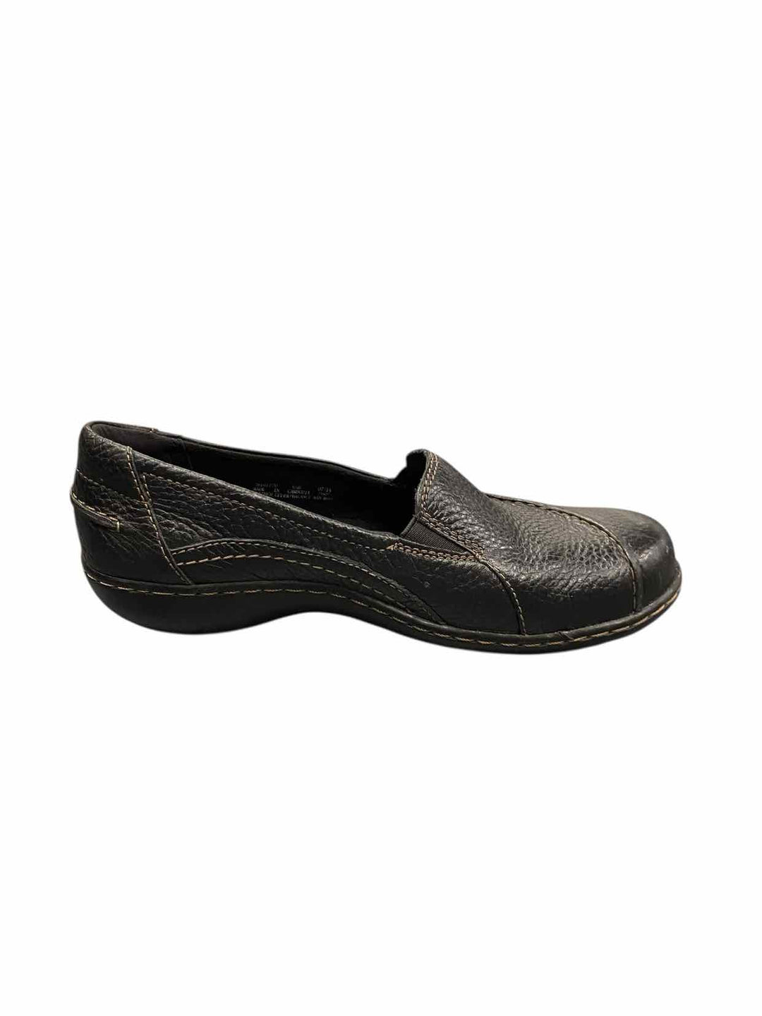 Clarks Shoe Size 6.5 Black Leather Flats