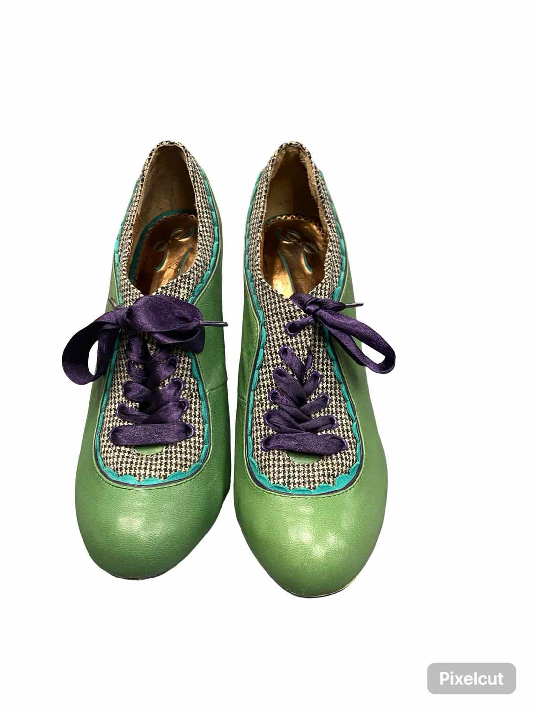 Poetic Licence Shoe Size 9 Green Leather Heels