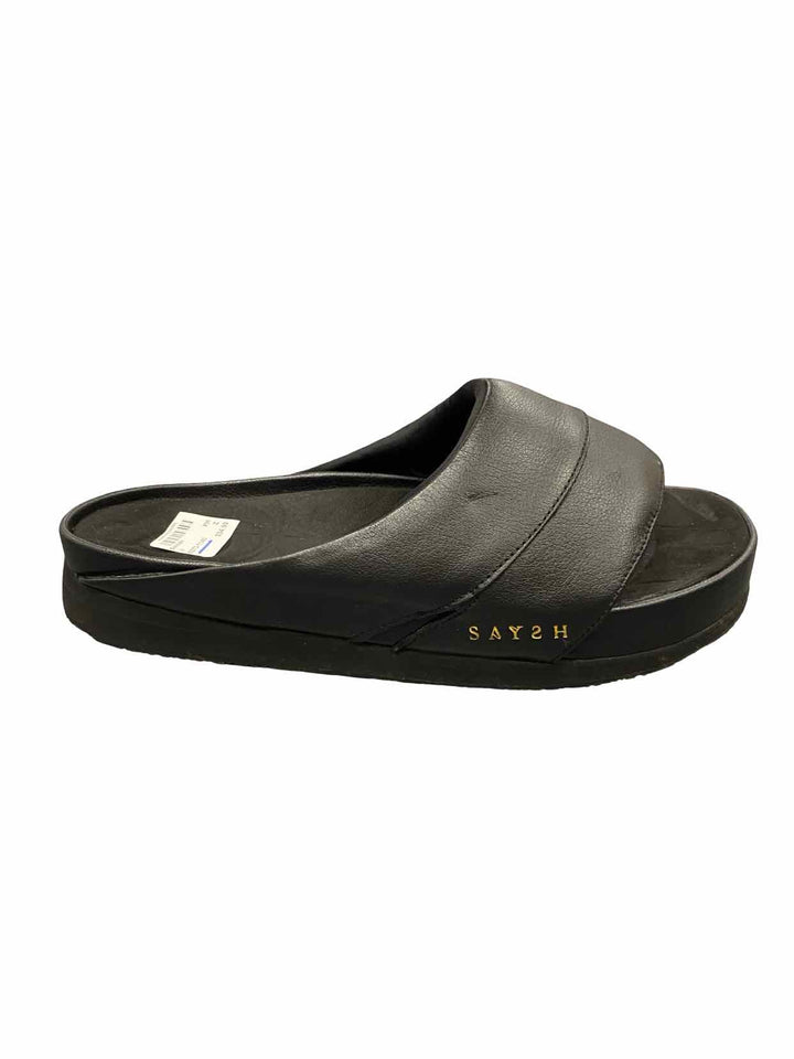 Athleta Saysh Shoe Size 8 Black Slides Sandals