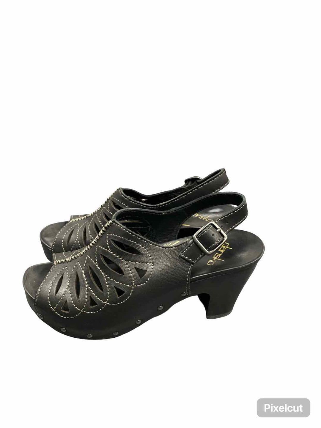 Dansko Shoe Size 38 Black Leather Rowena Heels