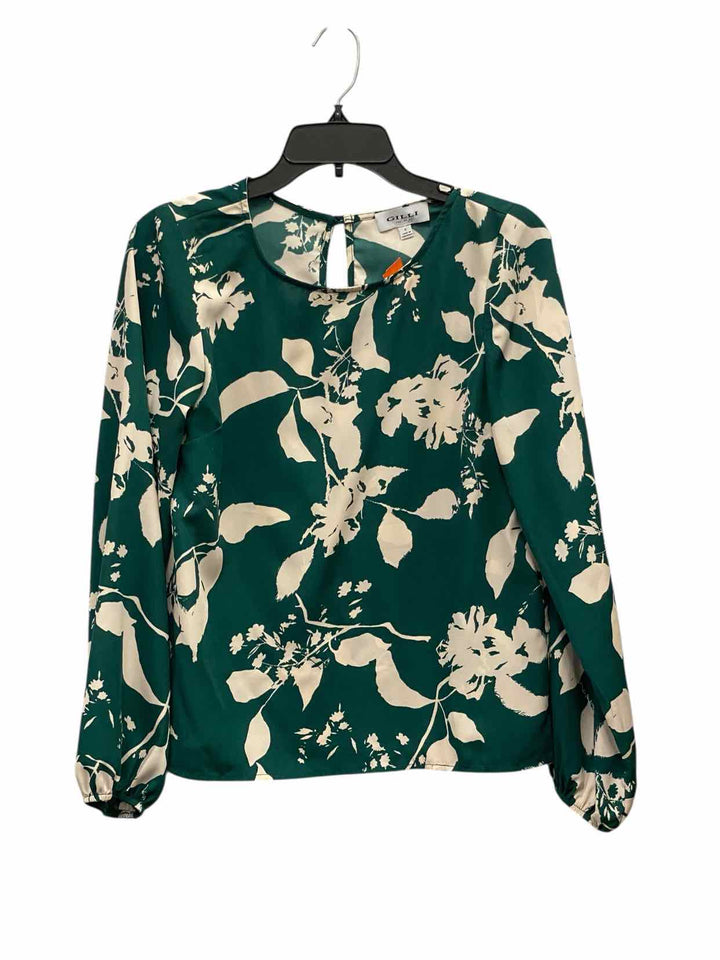 Gilli Size S Green White plant Long Sleeve Shirts