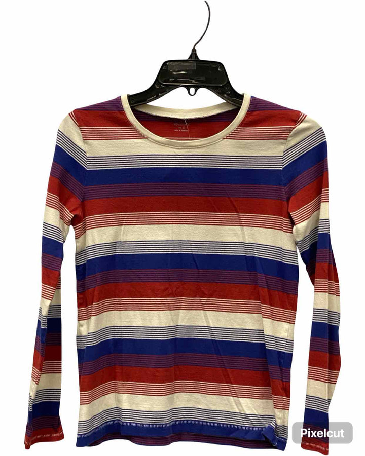 MadeWell Size S White Red & blue Stripes Long Sleeve Shirts