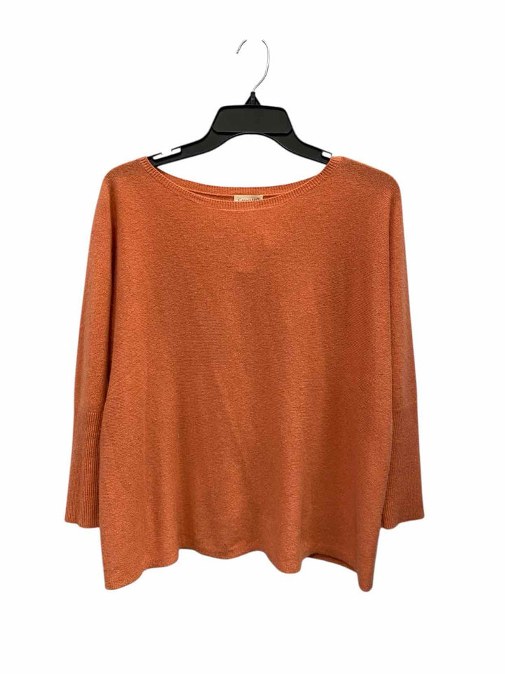 Garnet Hill Size XS Orange 100% cashmere Sweater