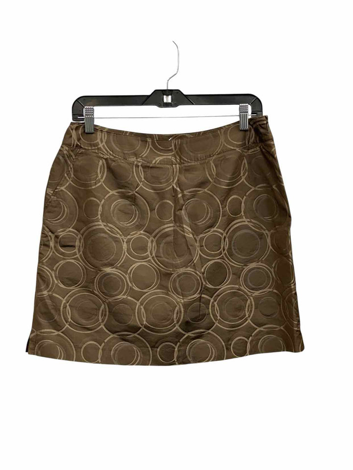 Bugatchi Size 8 Brown Print Skirt